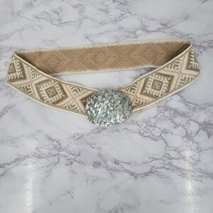 VINTAGE MESH PUNK ORIGINAL METAL SILVER TONE EMBELLISHED BELT STAMPED CC-135A Metal Mesh Belt Silver Tone Concho CC-135A | Mercari main image 4